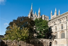 Peterborough Cathedral Cloisters facing west