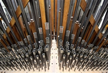 Some of the 5286 pipes of Peterborough Cathedral organ