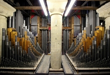 Some of the 5286 pipes of Peterborough Cathedral organ