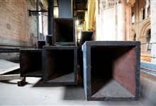 The horizontal open wood pipes of Peterborough Cathedral organ